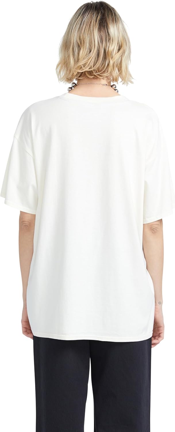 Volcom Women's Stones Throw Short Sleeve Boyfriend Tee – Organic Cotton Jersey T-Shirt Bone White