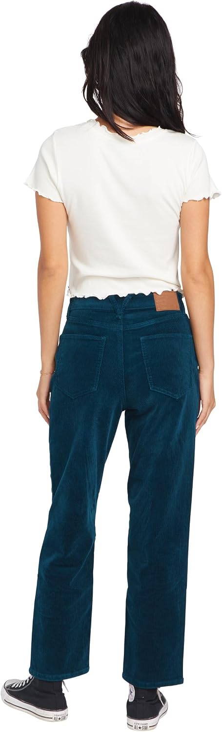 Volcom Women's Stoned High Rise Straight Leg Jean Midnight Green
