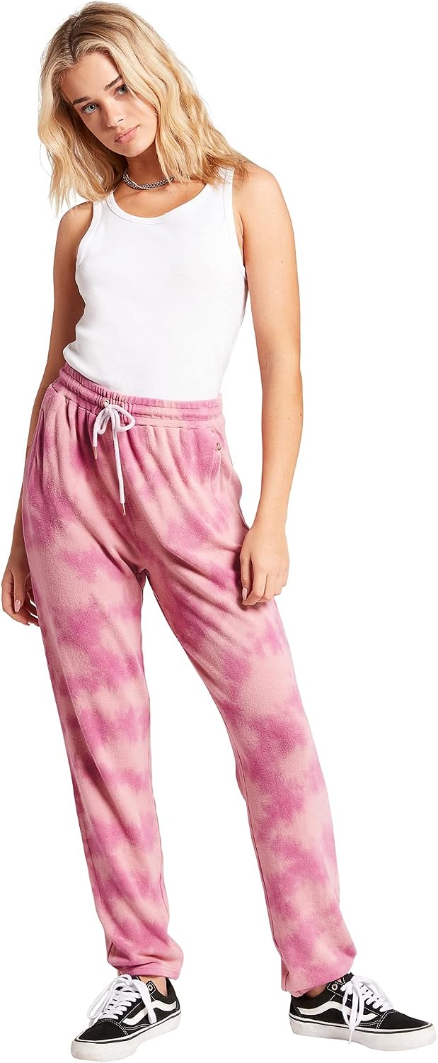 Volcom Women's Lived In Lounge Fleece Sweatpants (Regular & Plus Size) Faded Mauve