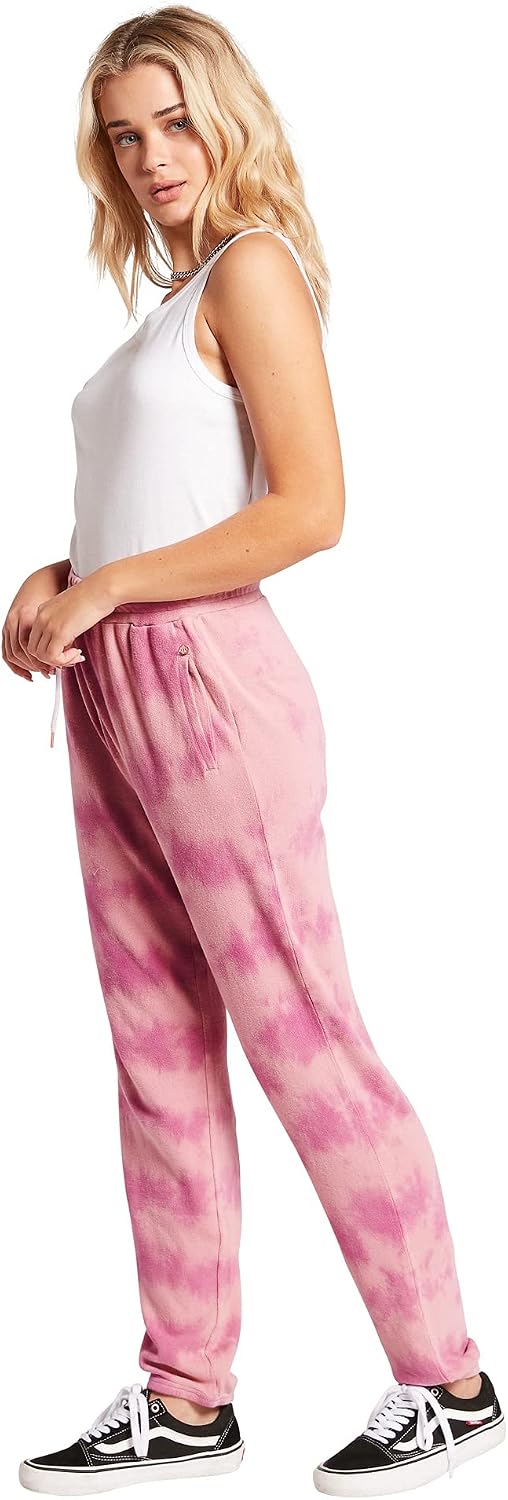 Volcom Women's Lived In Lounge Fleece Sweatpants (Regular & Plus Size) Faded Mauve