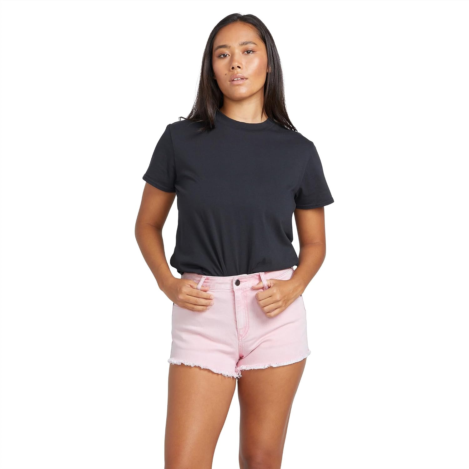Volcom Women's 1991 Stone High Waisted Cutoff Denim Jean Short Guava