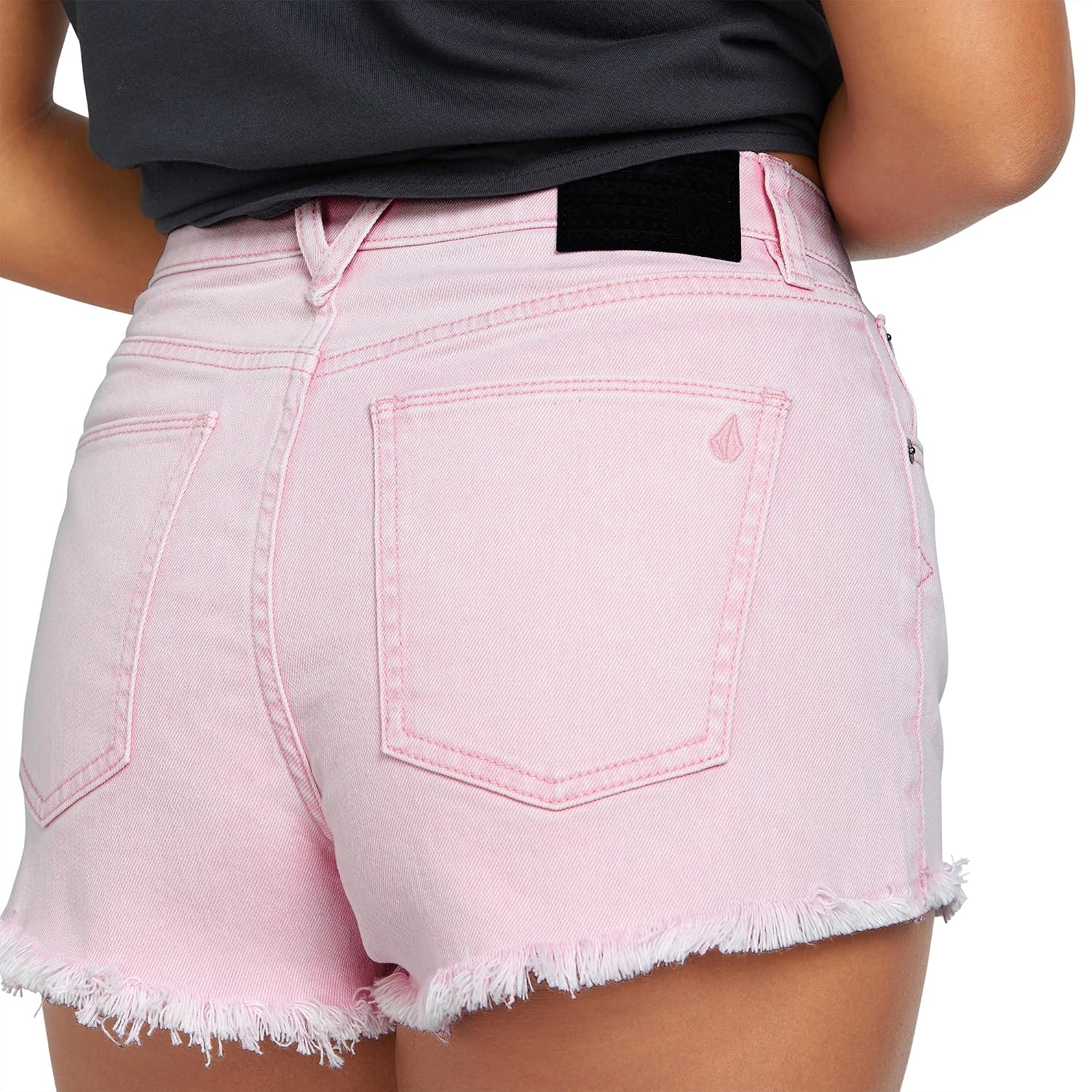 Volcom Women's 1991 Stone High Waisted Cutoff Denim Jean Short Guava