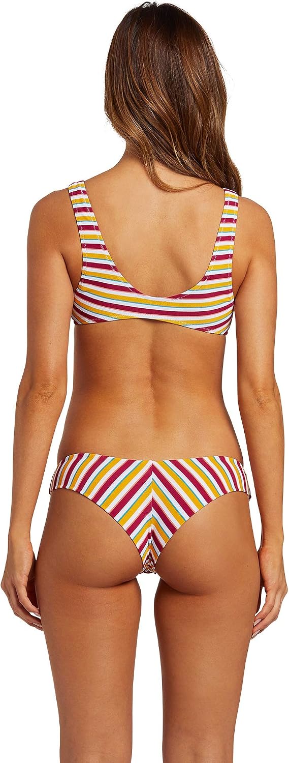 Volcom Simply Seam Less Vneck Bikini Top Swimwear Multi Stripe