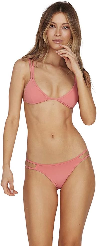 Volcom Women's Simply Solid Full Bikini Bottom (Regular & Plus Size) Pink