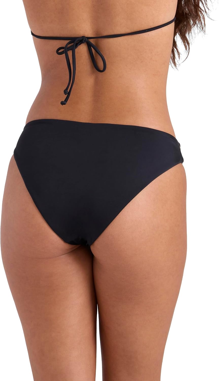 Volcom Women's Full Bikini Bottom – Low-Rise Swim Bottom with Full Coverage, Made from Recycled Fabric Onyx-black