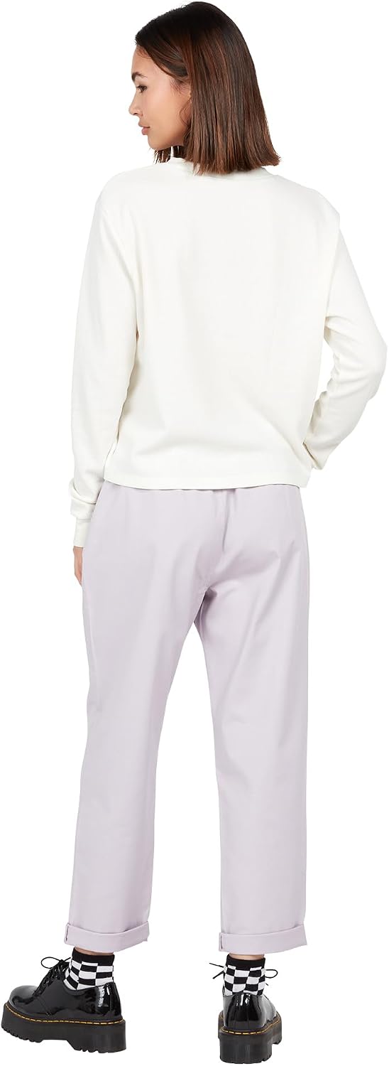 Volcom Women's Frochickie Trouser Slim Fit Chino Pant Lavender