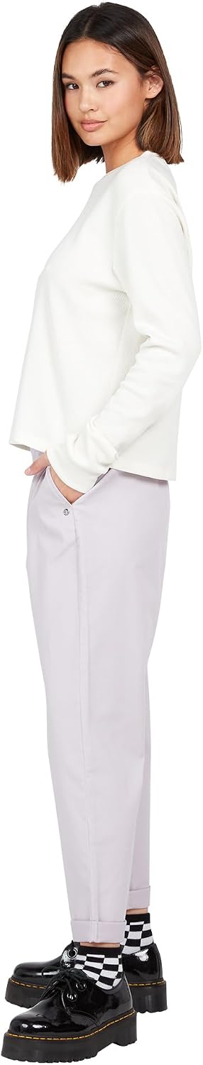 Volcom Women's Frochickie Trouser Slim Fit Chino Pant Lavender