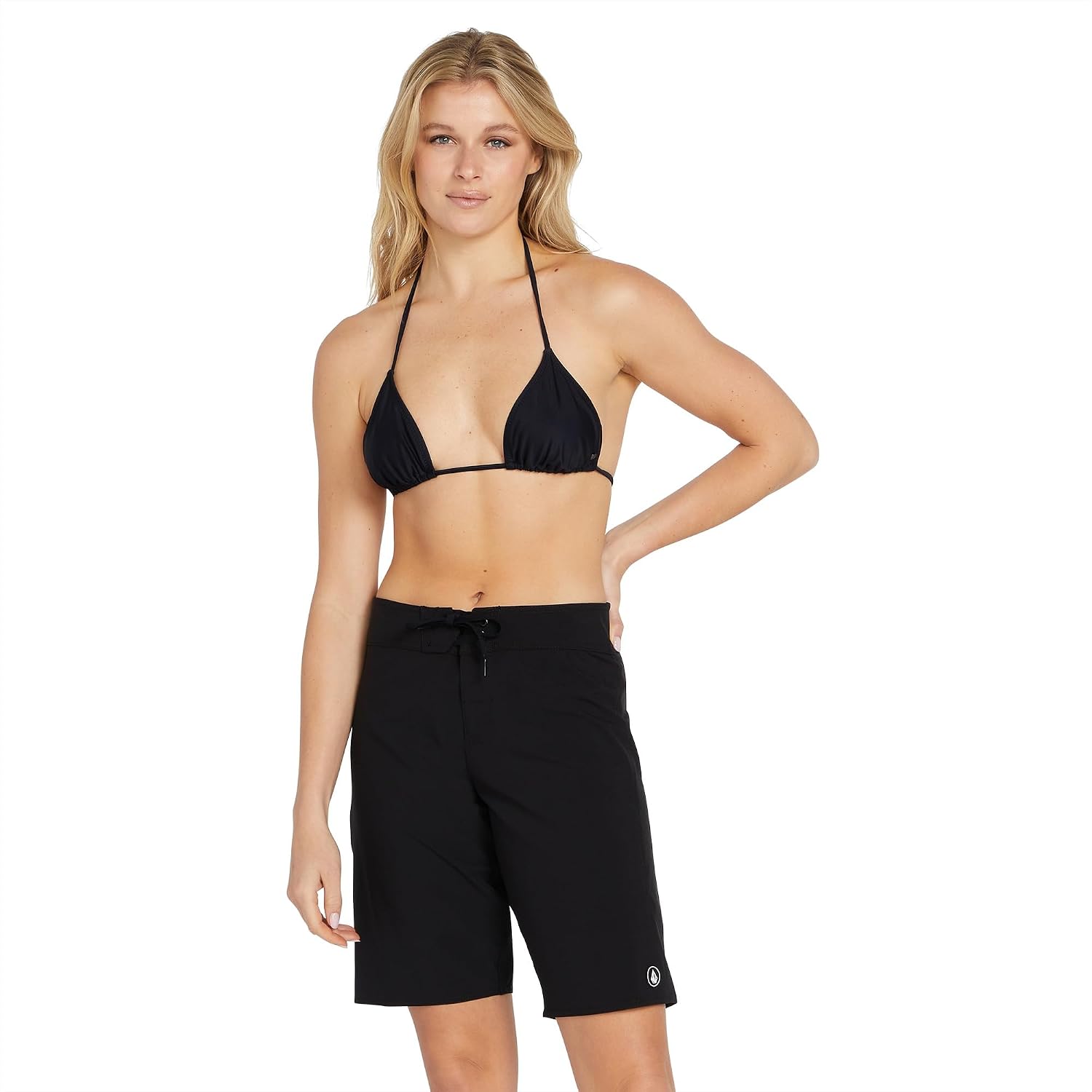 Volcom womens Simply Solid 11-inch Classic Swim Boardshort Black