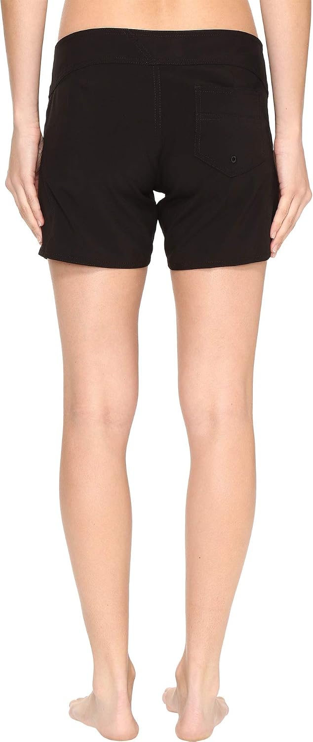 Volcom Women's Simply Solid 5-Inch Swim Surf Boardshort Black White
