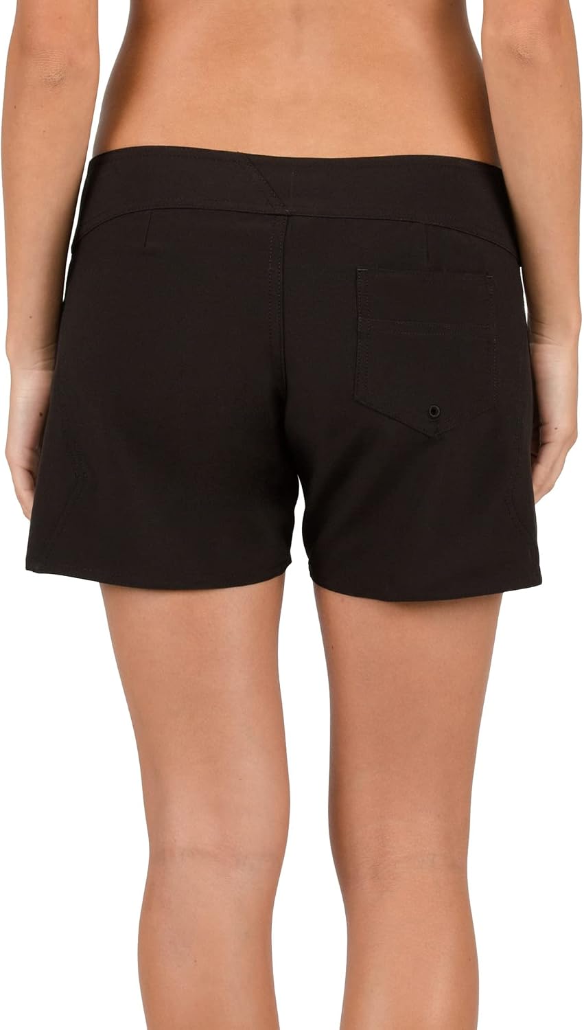 Volcom Women's Simply Solid 5-Inch Swim Surf Boardshort Black White