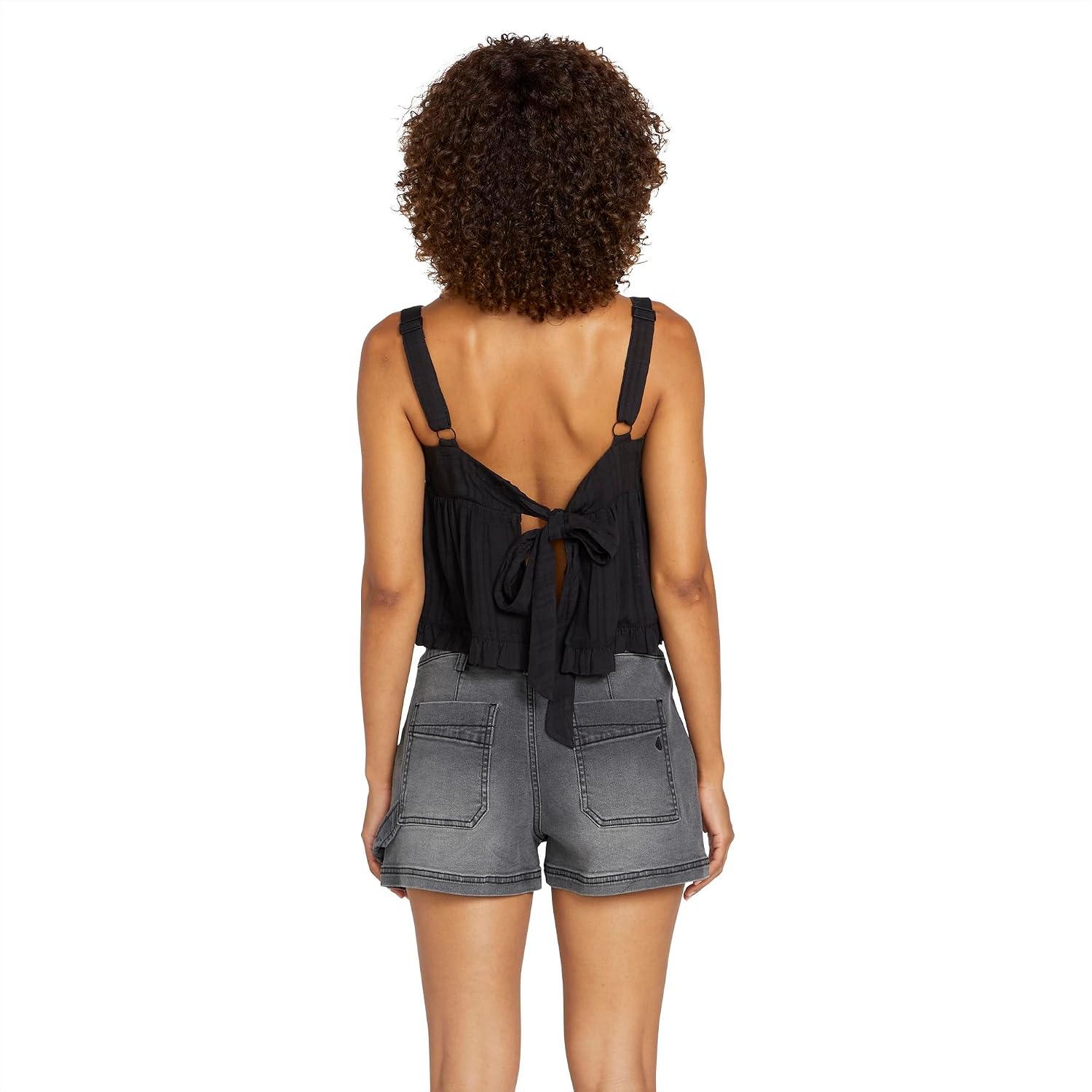 Volcom Women's Stone Kraft Utility Denim Short Vintage Black