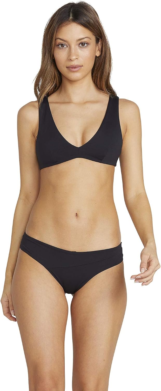 Volcom Women's Simply Seamless Cheeky Bikini Bottom (Regular & Plus Size) Black
