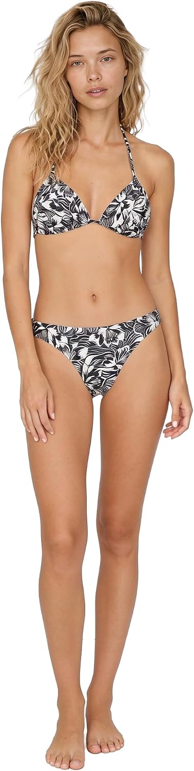 Volcom Women's Simply Seamless Skimpy Swimsuit Bikini Bottom BlackCream
