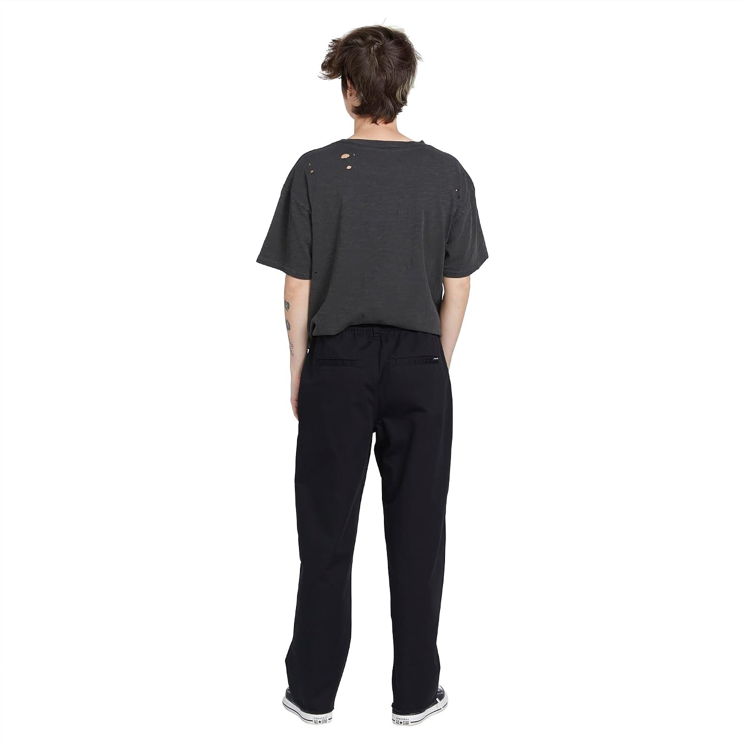 Volcom Women's Thisthatthem Skate Relaxed Fit Chino Pant Black 124