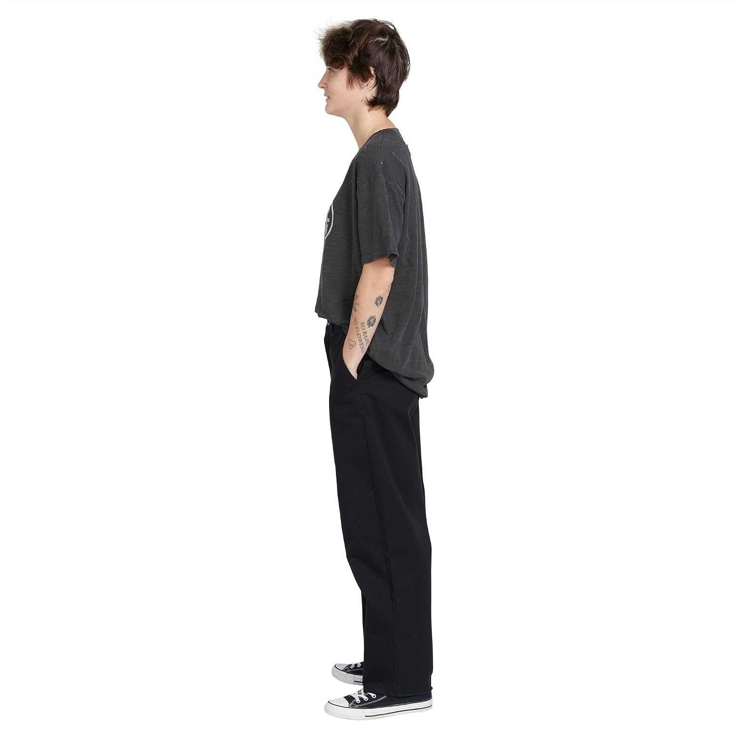 Volcom Women's Thisthatthem Skate Relaxed Fit Chino Pant Black 124