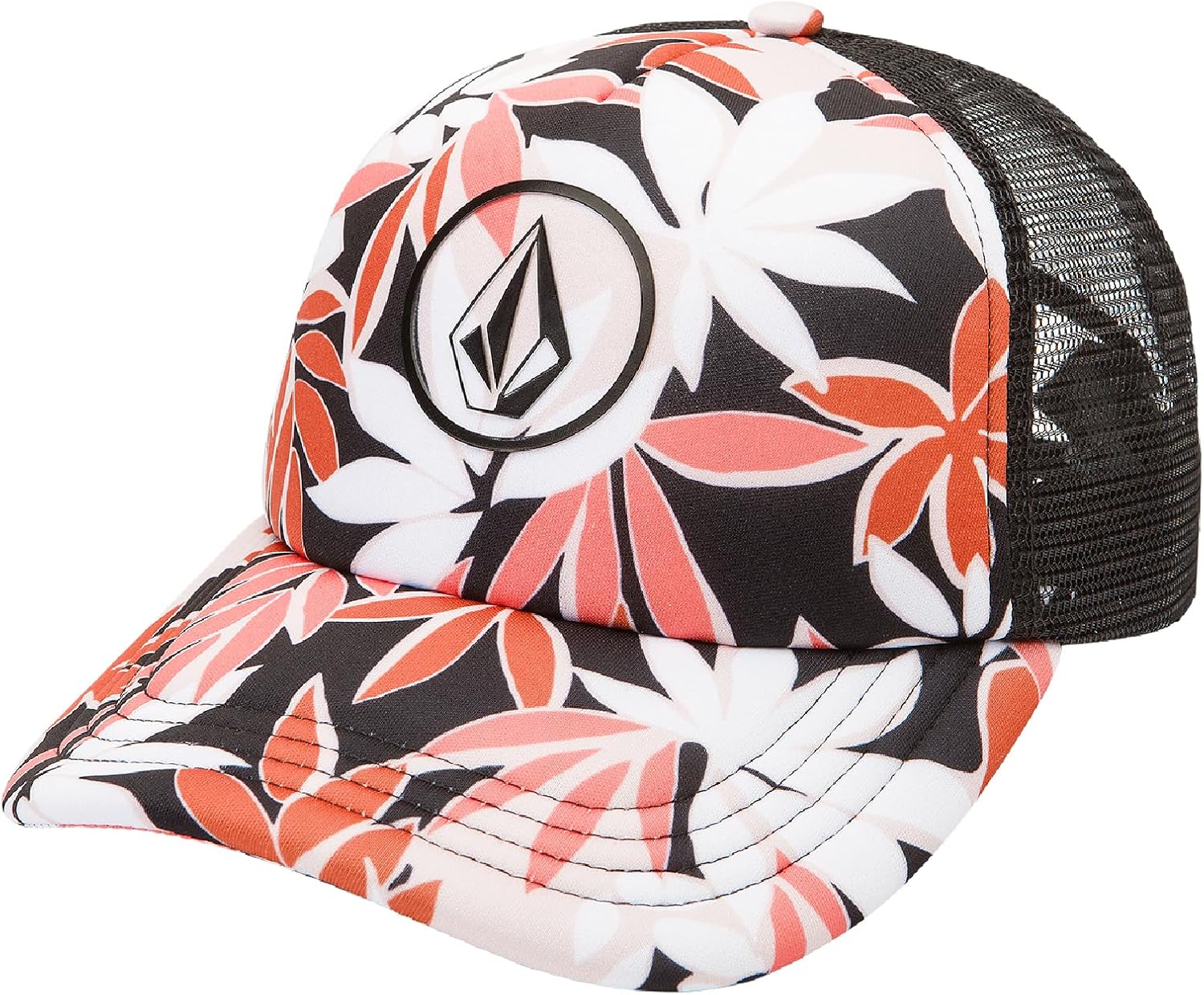 Volcom Women's Into Paradise Trucker Foam Snapback Hat Electric Coral