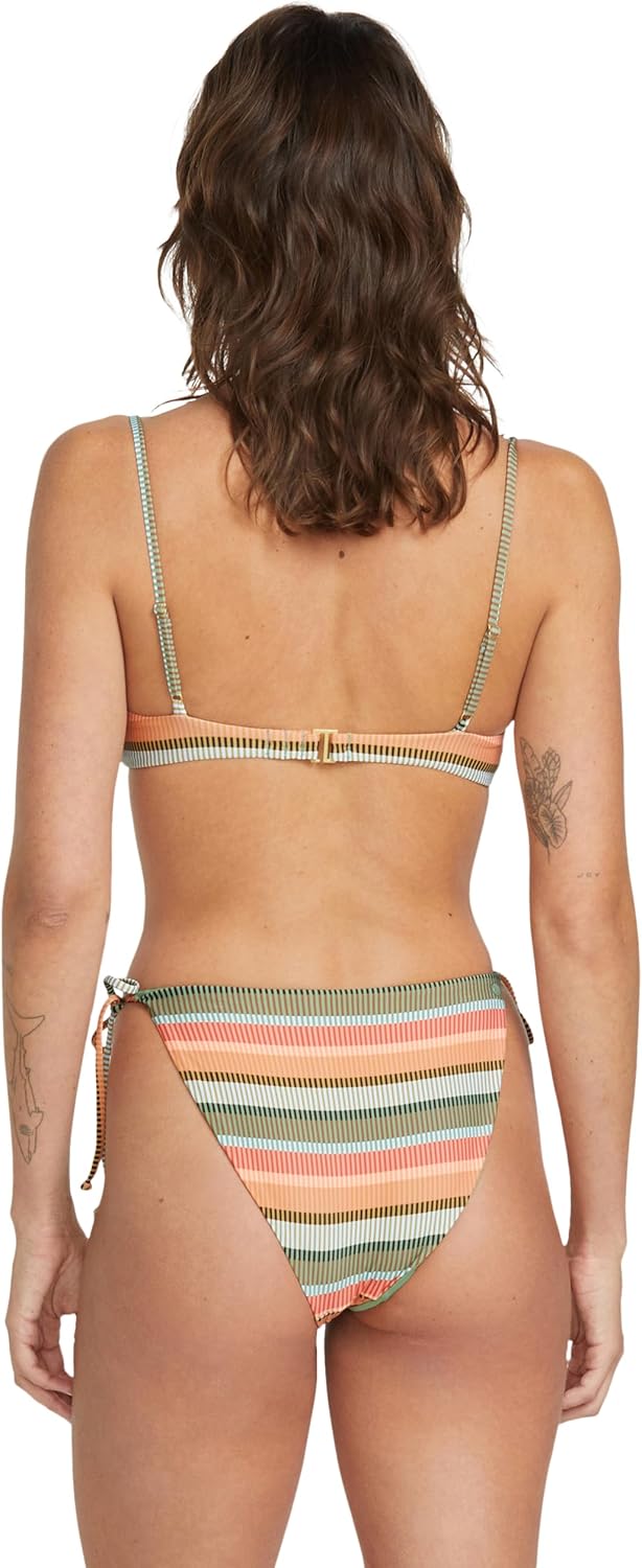Volcom Women's Simply Seemless V Neck Swimsuit Bikini Top Multi Sol