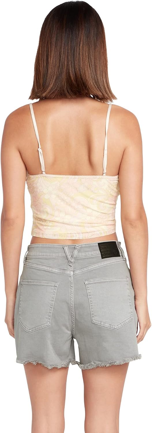 Volcom Women's Stone Step High Rise Denim Short Moonbeam
