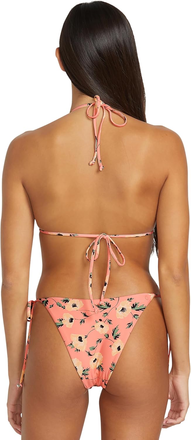 Volcom Women's Tri Bikini Top – Sustainable Slide-tri Swim Top with Adjustable Halter and Removable Cups Sunset