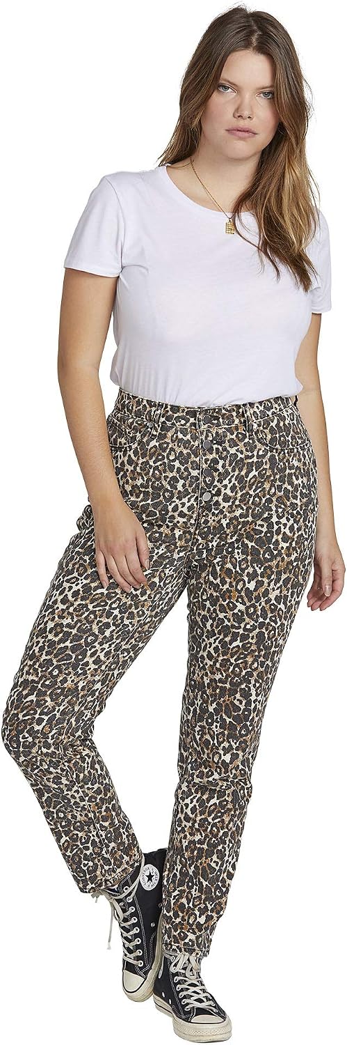 Volcom Women's Women's Plus Size Super Stoned Skinny Fit Denim Pant Animal Print