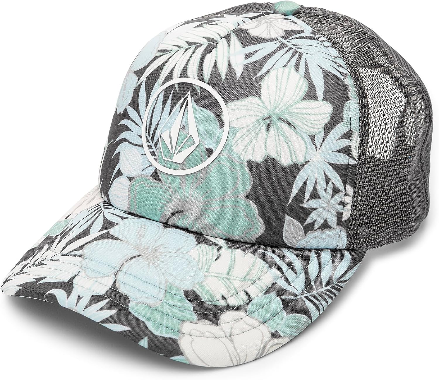 Volcom Women's Into Paradise Trucker Foam Snapback Hat Dark Grey 324