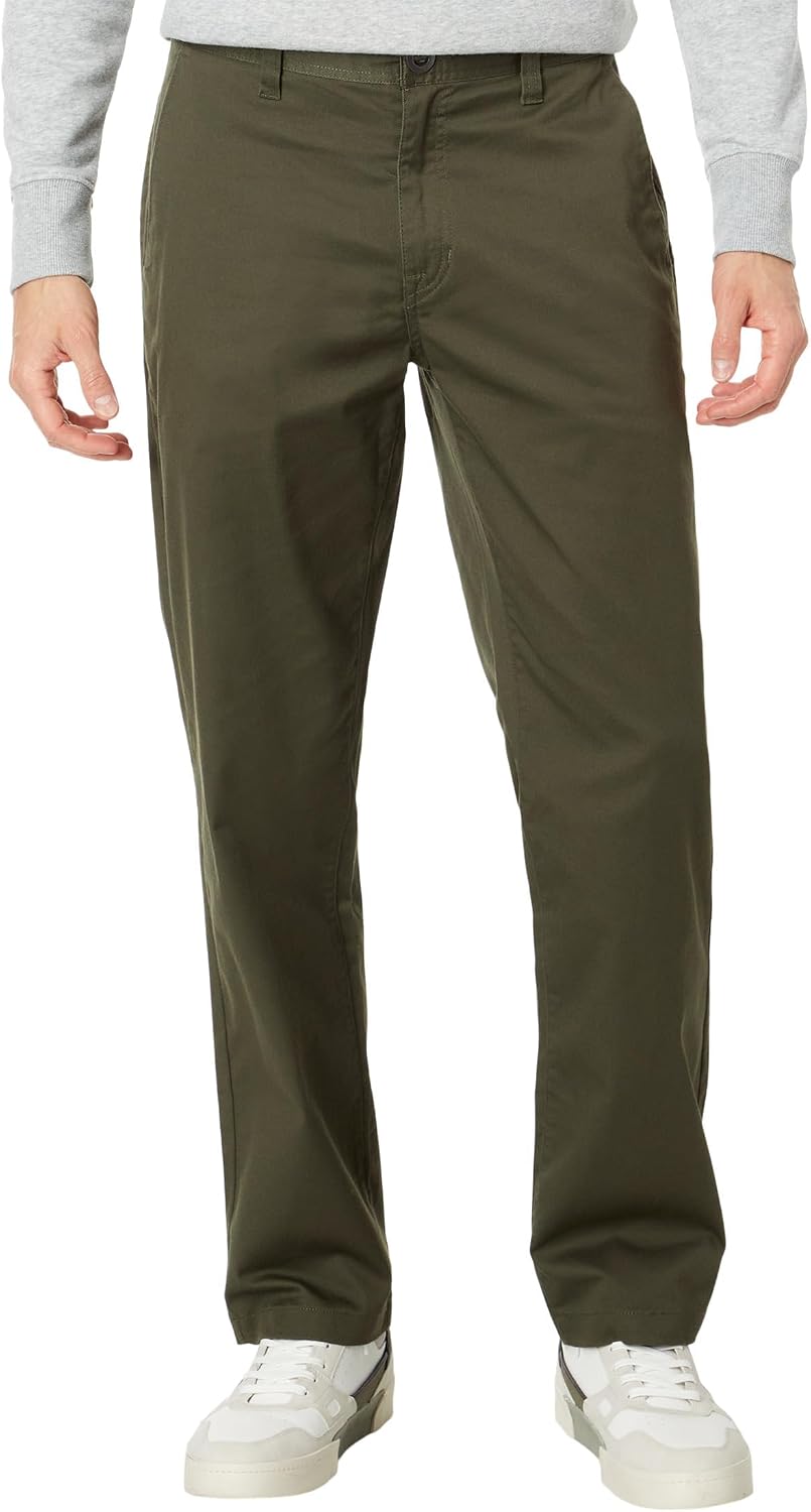 Volcom Men's Frickin Skate Loose Baggy Fit Chino Pants – Relaxed Tapered 17″ Leg Opening, 30″ Inseam Squadron Green