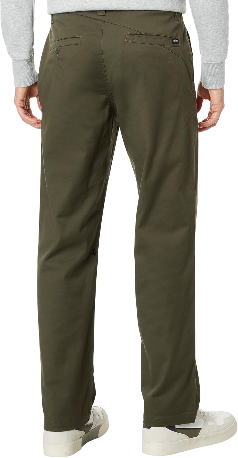 Volcom Men's Frickin Skate Loose Baggy Fit Chino Pants – Relaxed Tapered 17″ Leg Opening, 30″ Inseam Squadron Green