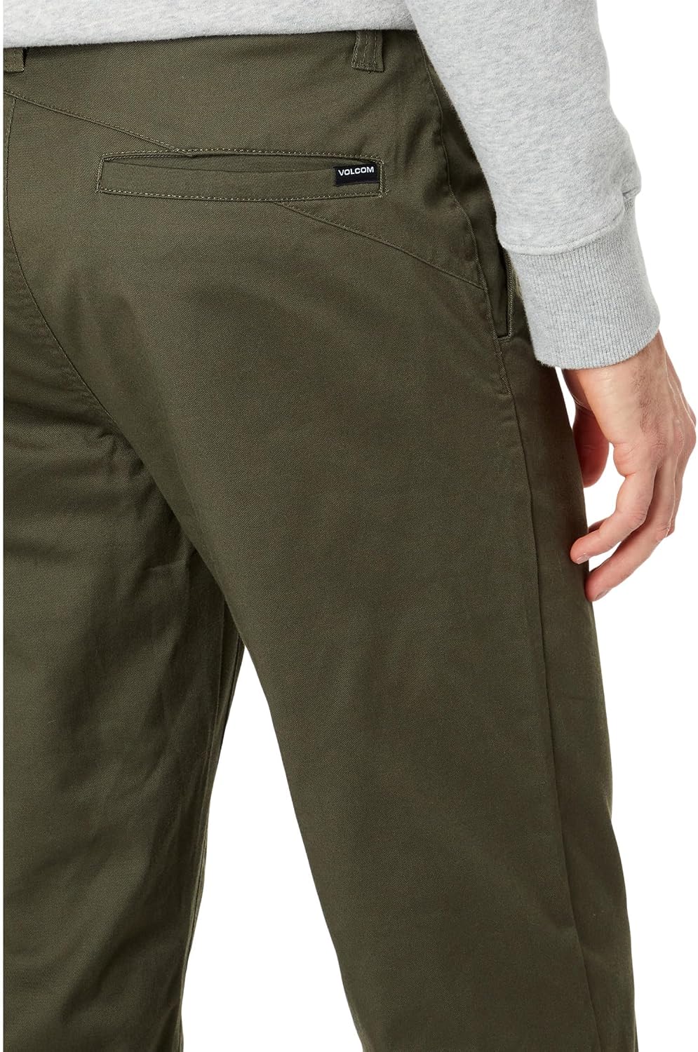 Volcom Men's Frickin Skate Loose Baggy Fit Chino Pants – Relaxed Tapered 17″ Leg Opening, 30″ Inseam Squadron Green
