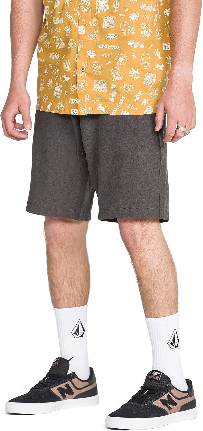 Volcom Men's Kerosene 21" Hybrid Chino Shorts Quick-Dry Stretch Fabric Charcoal Heather