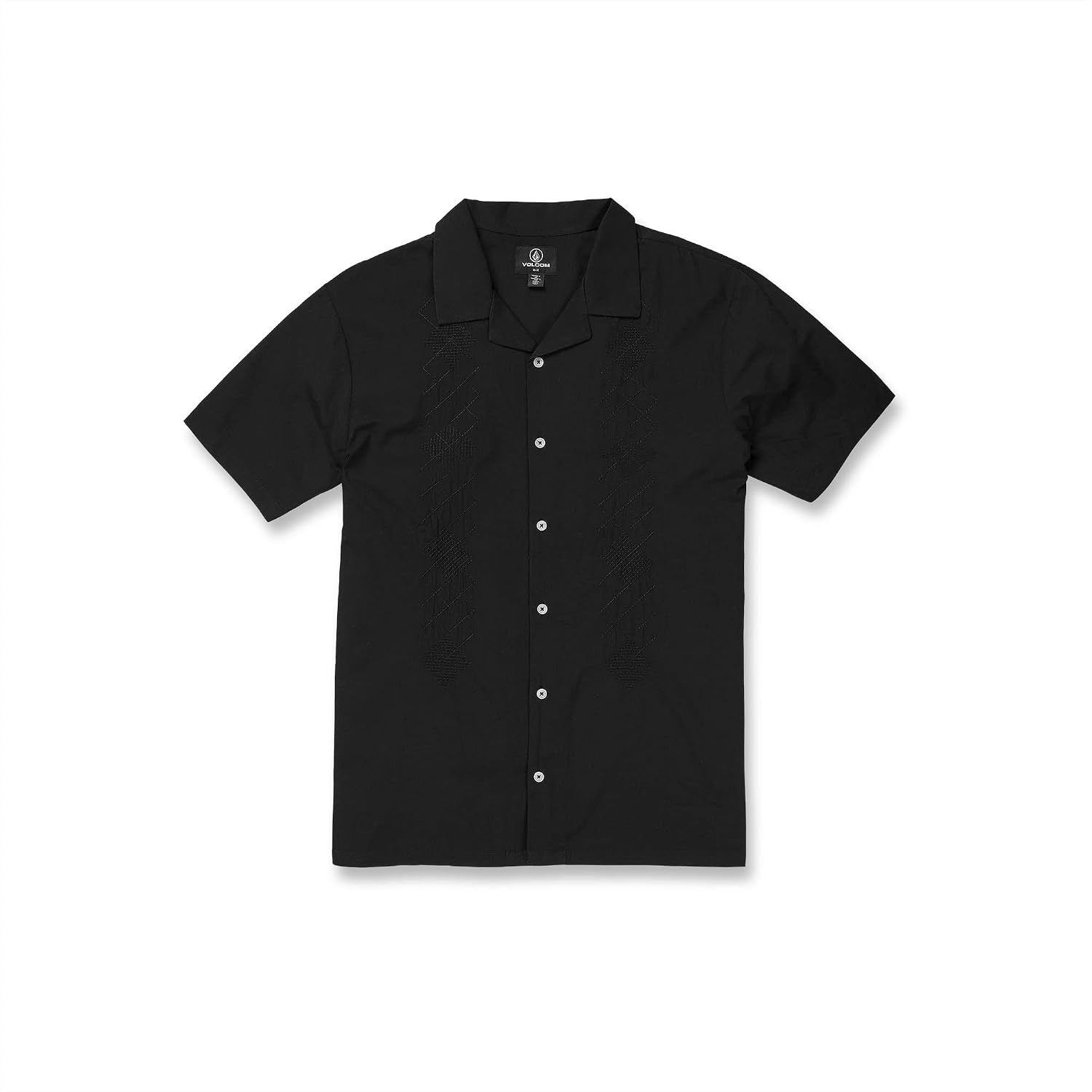 Volcom Men's Baracostone Short Sleeve Classic Fit Shirt Black