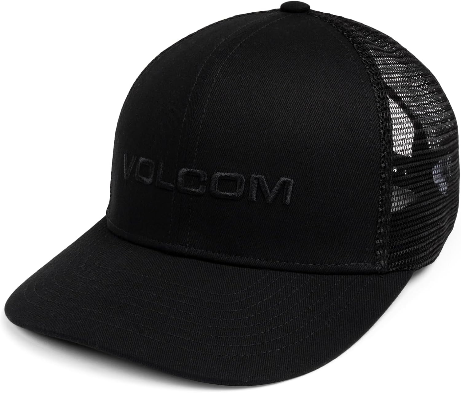 Volcom Men's Cheese Trucker Hat – 6-Panel Mesh Back Snapback Cap BlackBlack