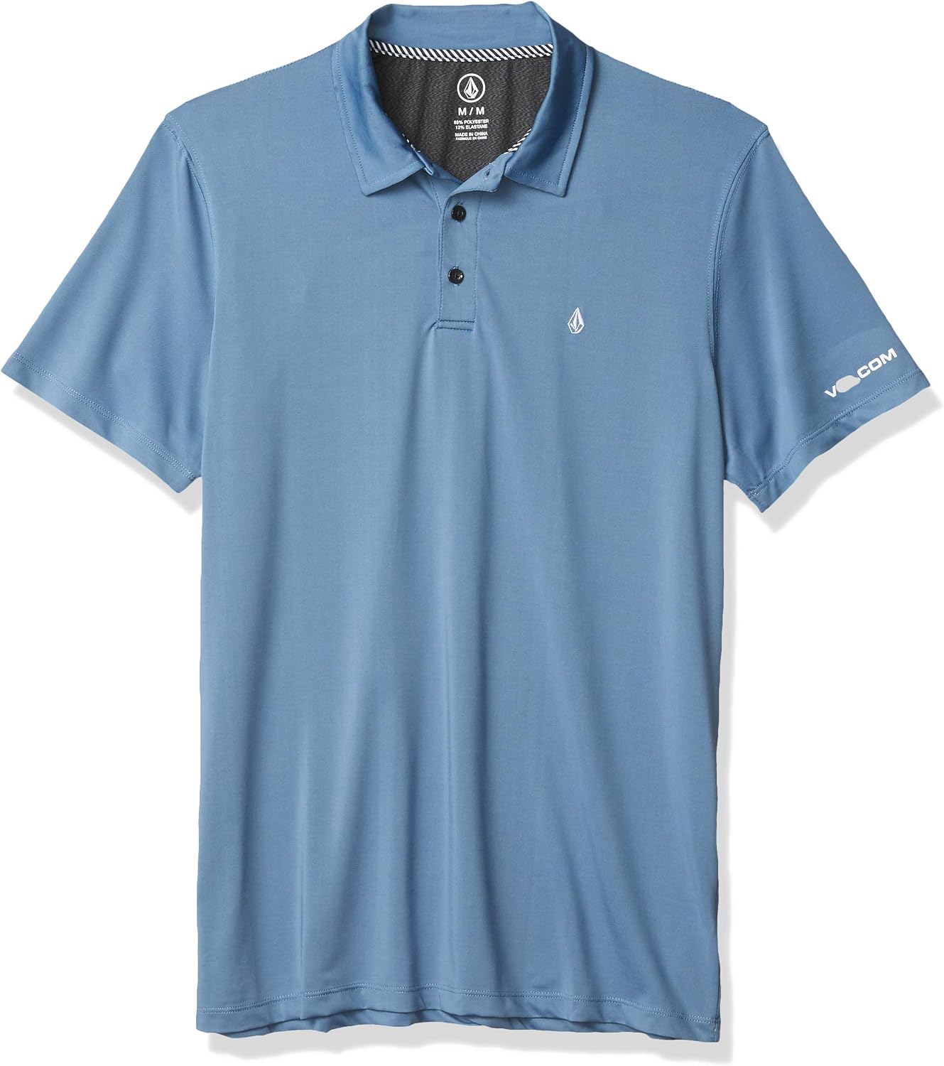 Volcom Men's Wowzer Hazard Performance Golf Polo Blue Rinse