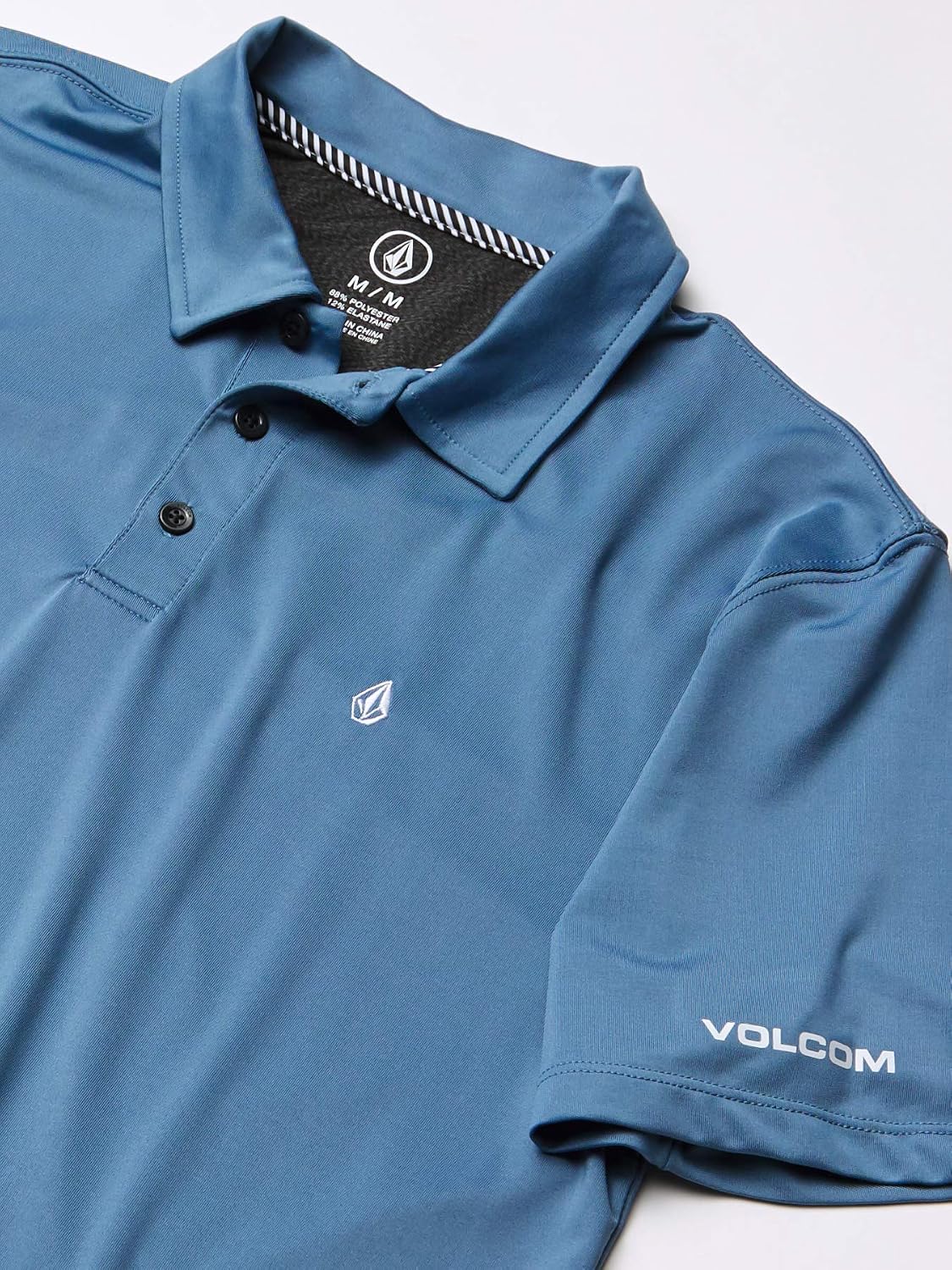Volcom Men's Wowzer Hazard Performance Golf Polo Blue Rinse
