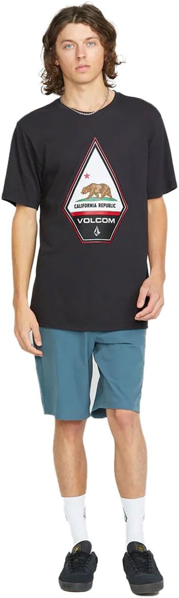Volcom Men's California Dreaming Short Sleeve Tee Washed Black Heather