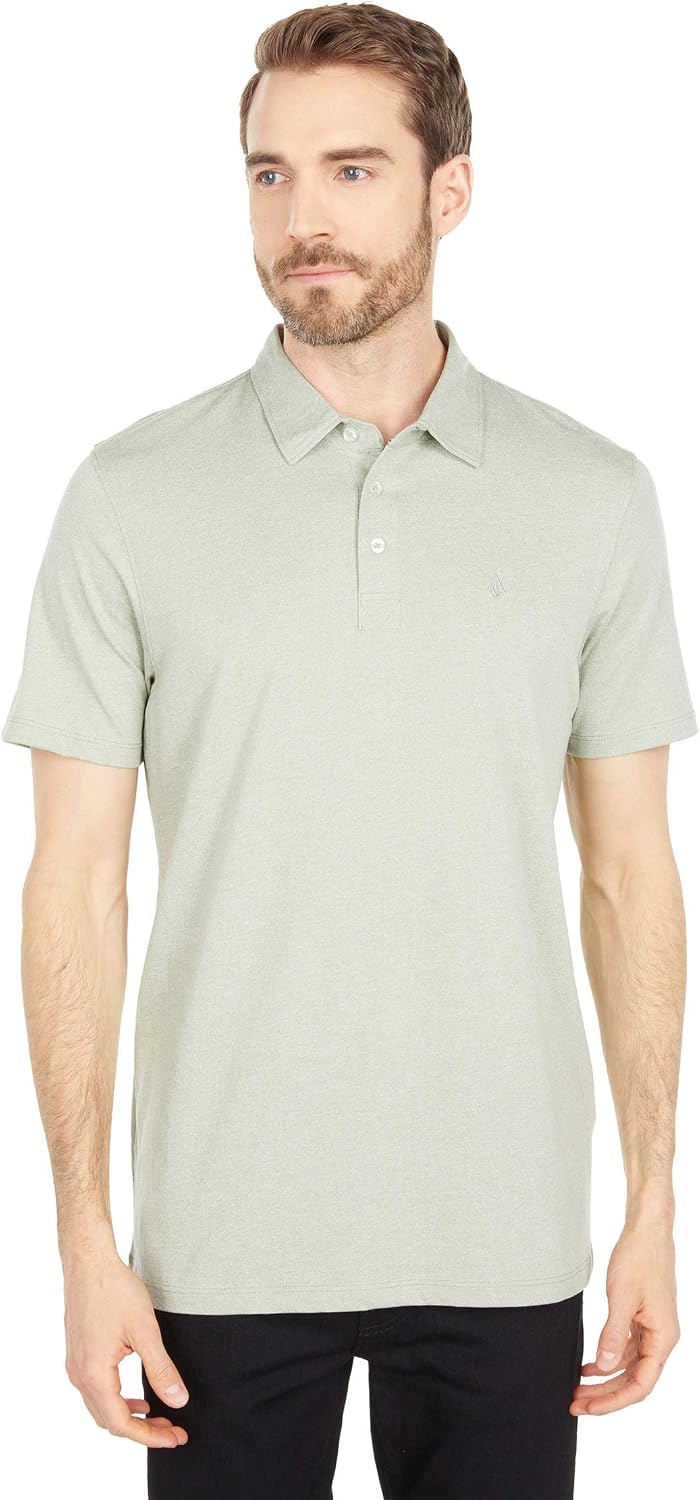 Volcom Men's Wowzer Modern Fit Short Sleeve Polo Shirt Seagrass Green