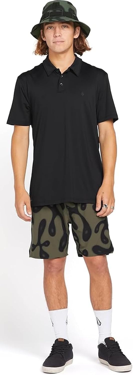 Volcom Men's Wowzer Hazard Performance Golf Polo Black