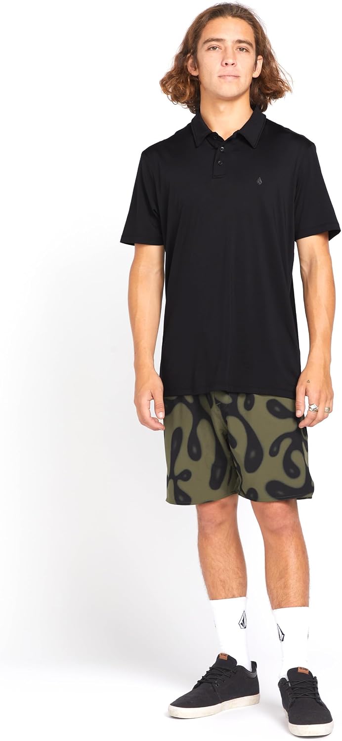 Volcom Men's Wowzer Hazard Performance Golf Polo Black