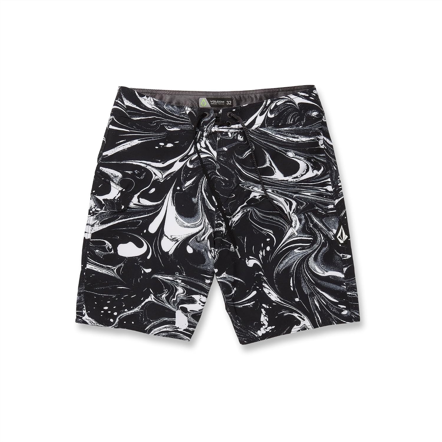 Volcom Men's 19" Mod-Tech Board Shorts- Performance UPF 50+ Sun Protection Quick-Dry Swim Bottoms Ebony