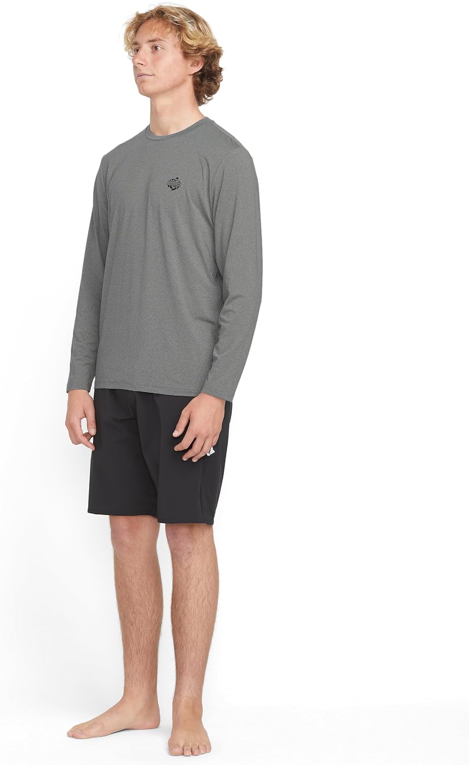 Volcom Taunt Loose Fit Long Sleeve Rashguard Heather Grey