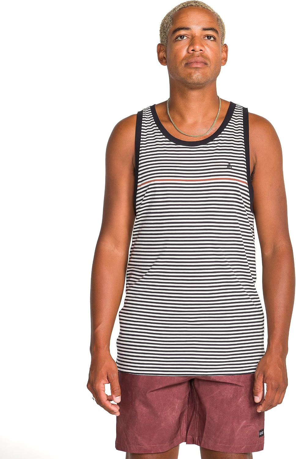 Volcom Men's Sleeveless Knit Tank Top – Soft Cotton Knit Lightweight Muscle Shirt Black White