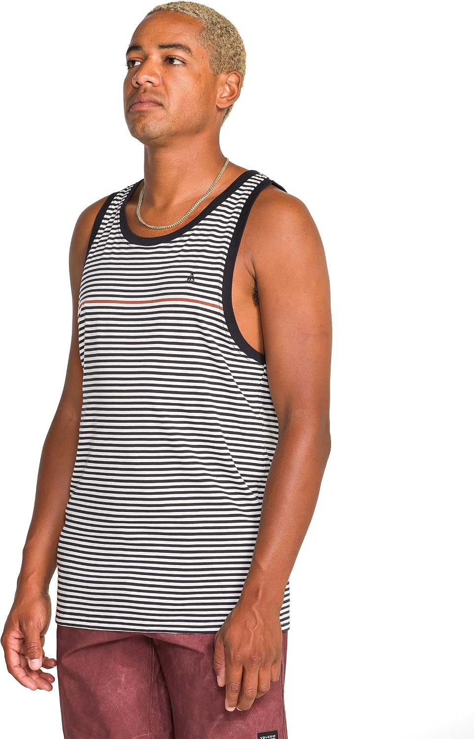 Volcom Men's Sleeveless Knit Tank Top – Soft Cotton Knit Lightweight Muscle Shirt Black White