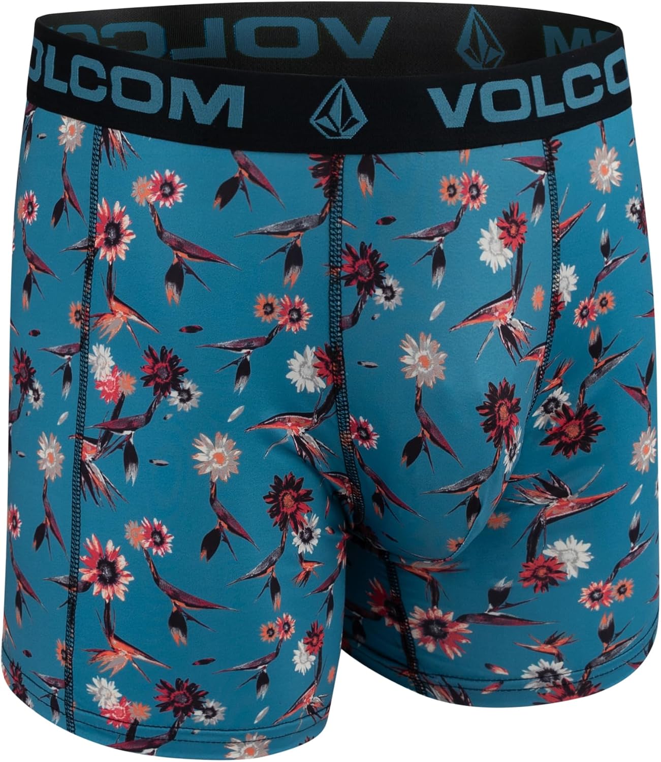 Volcom Mens Boxer Briefs 4 Pack Poly Spandex Performance Boxer Briefs Underwear BlueBlackRedCharcoal