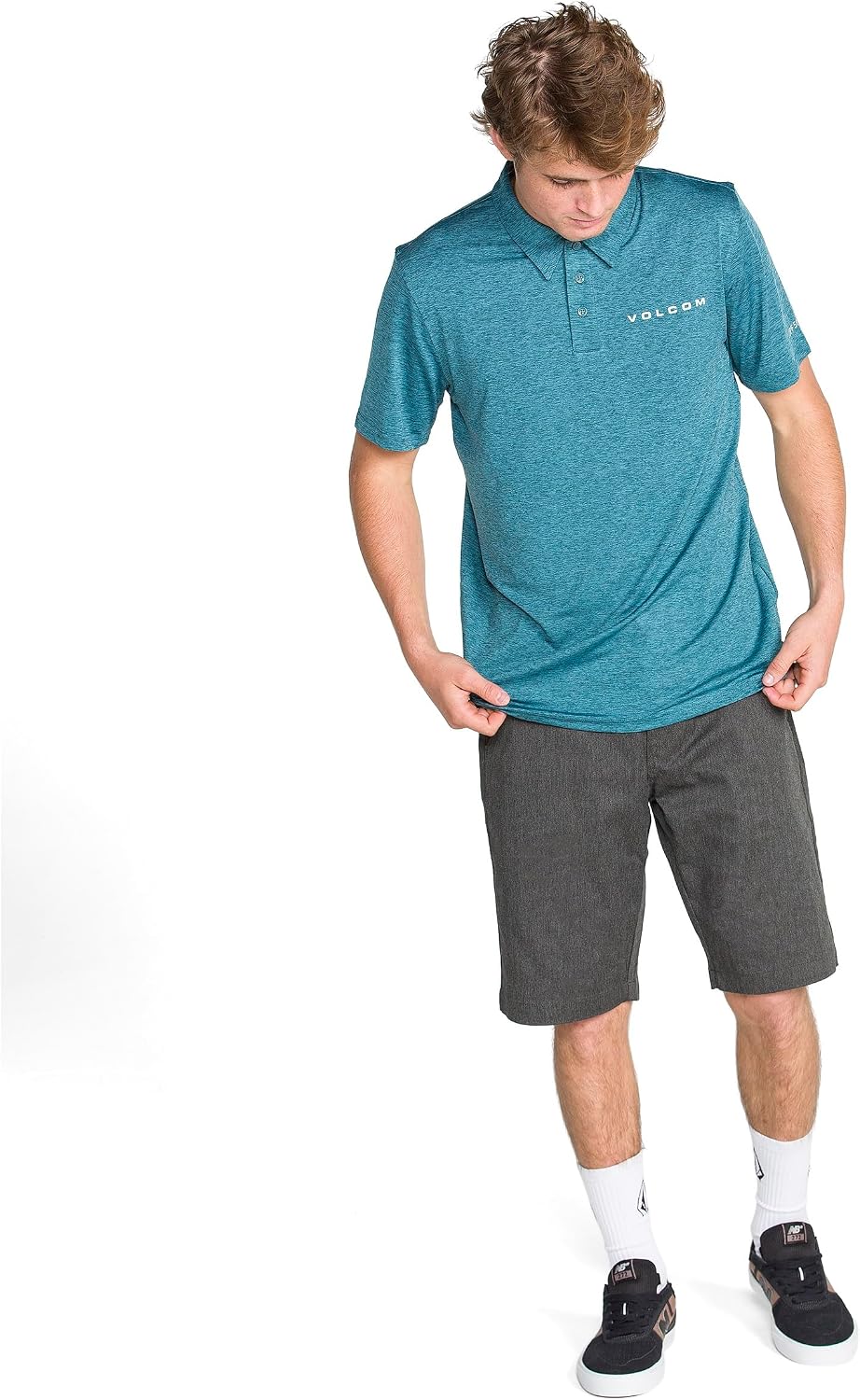 Volcom Men's Wowzer Hazard Performance Golf Polo Hydro Hodad