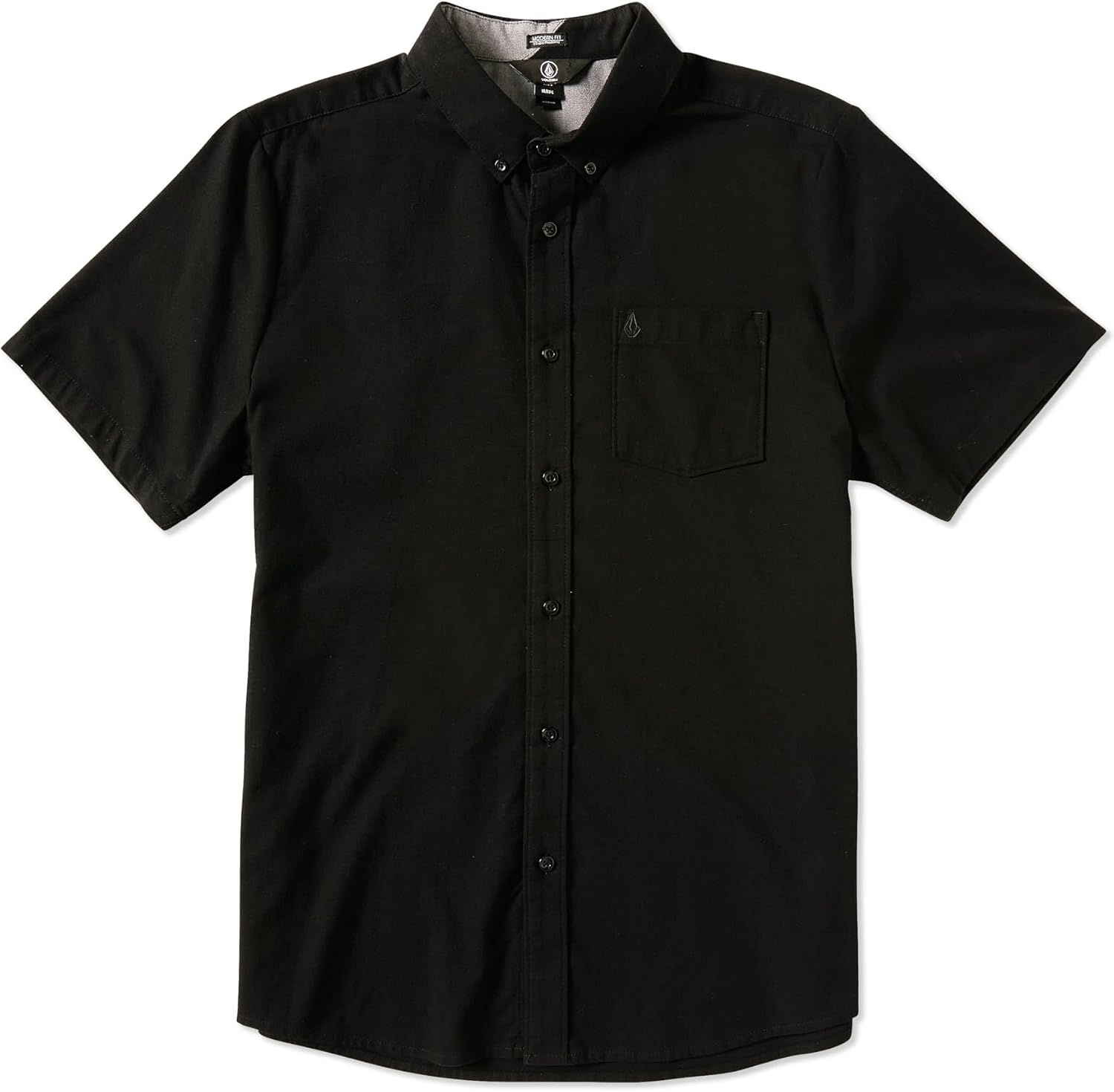 Volcom Men's Everett Oxford Short Sleeve Shirt Black - New