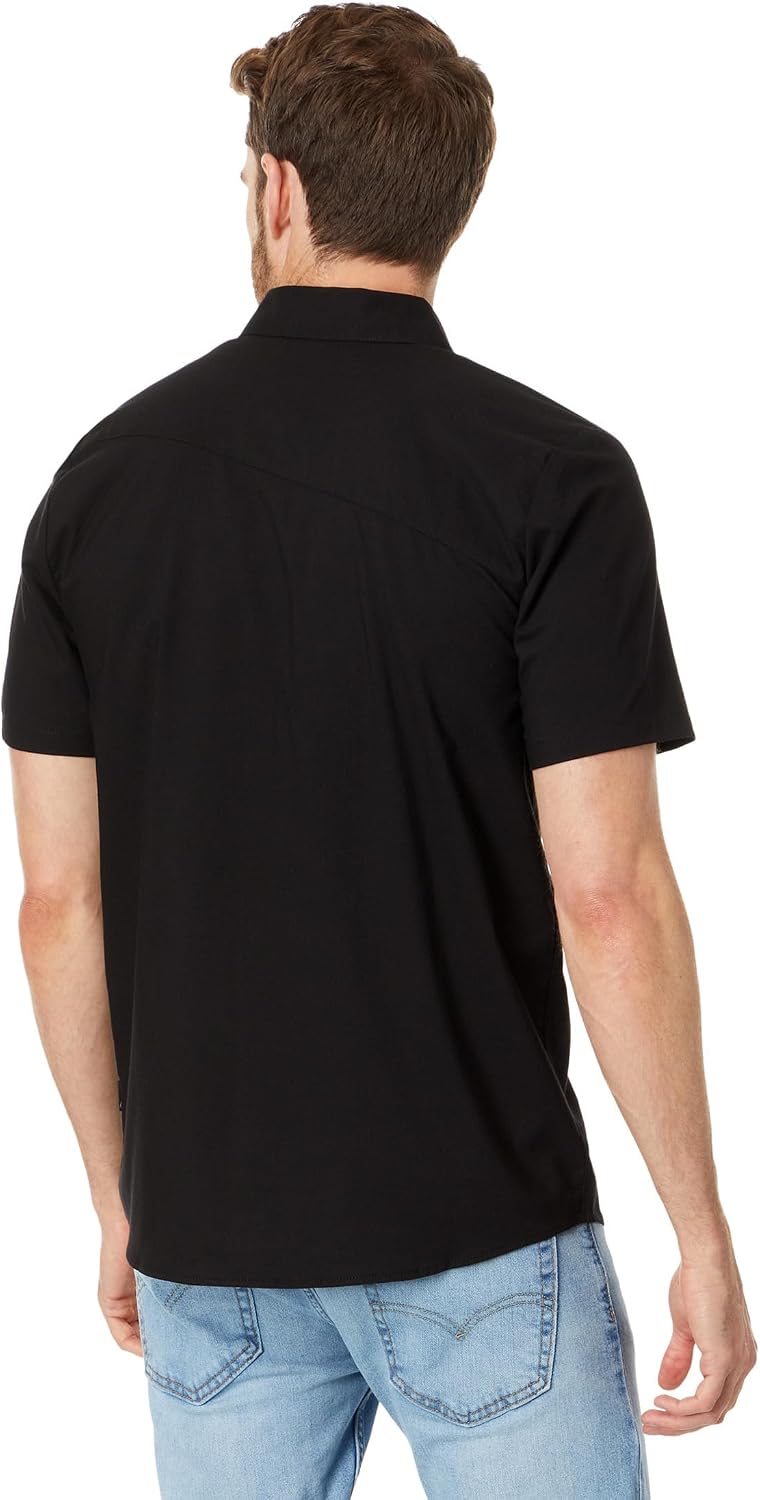Volcom Men's Everett Oxford Short Sleeve Shirt Black - New
