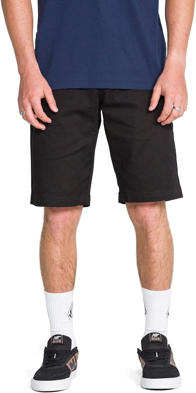 Volcom Men's Vmonty Stretch 22 Chino Shorts – Casual Everyday Wear, Relaxed Fit Black