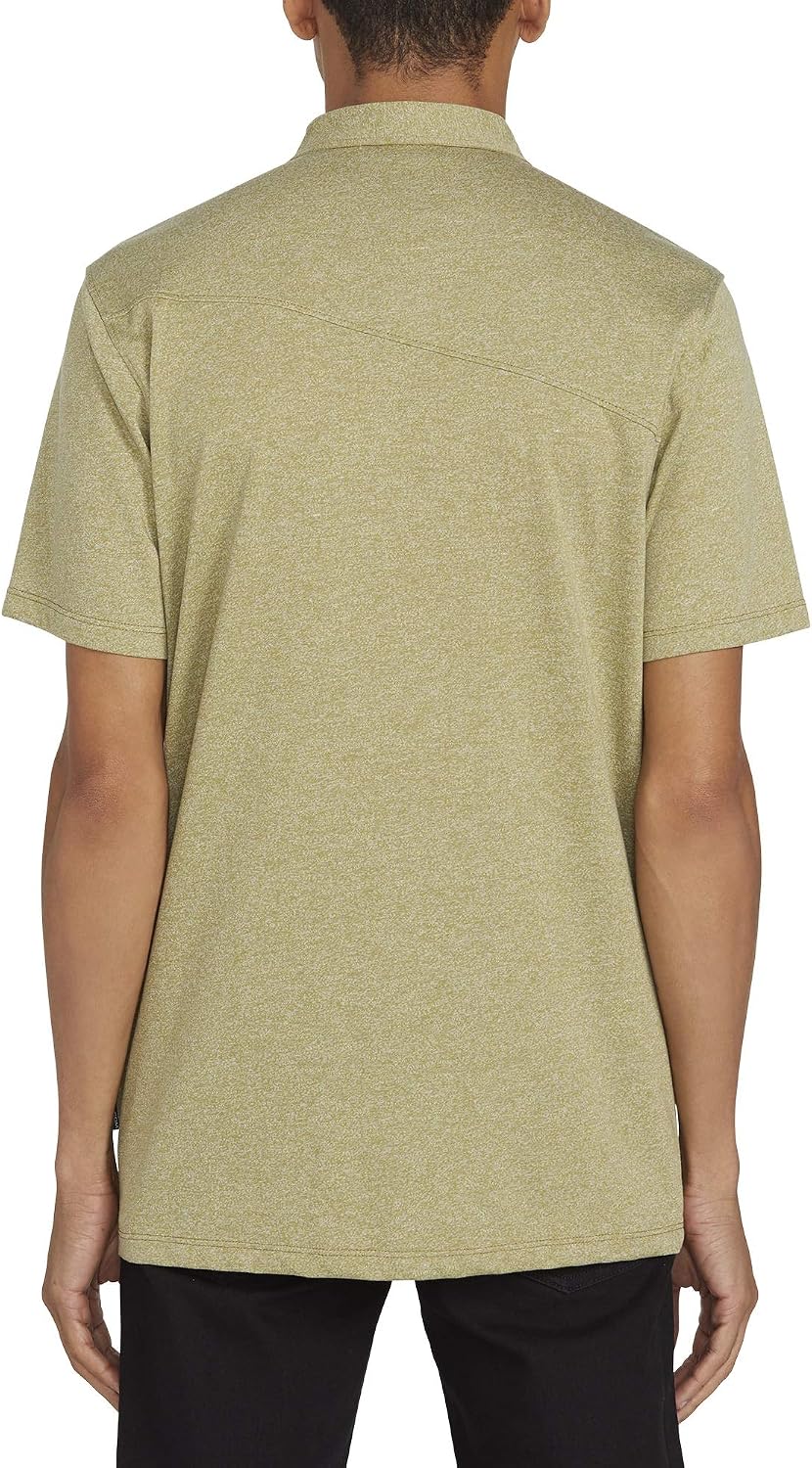 Volcom Men's Wowzer Modern Fit Short Sleeve Polo Shirt Mossstone