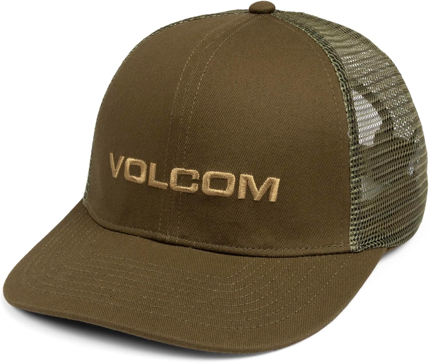 Volcom Men's Cheese Trucker Hat – 6-Panel Mesh Back Snapback Cap Wintermoss