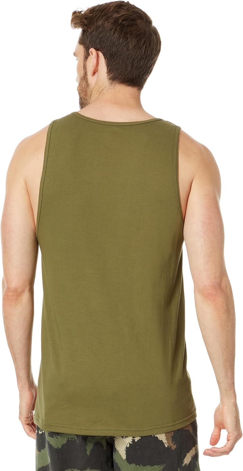 Volcom Men's Graphic Tank Top – Soft Cotton Sleeveless Shirt with Logo Print Military
