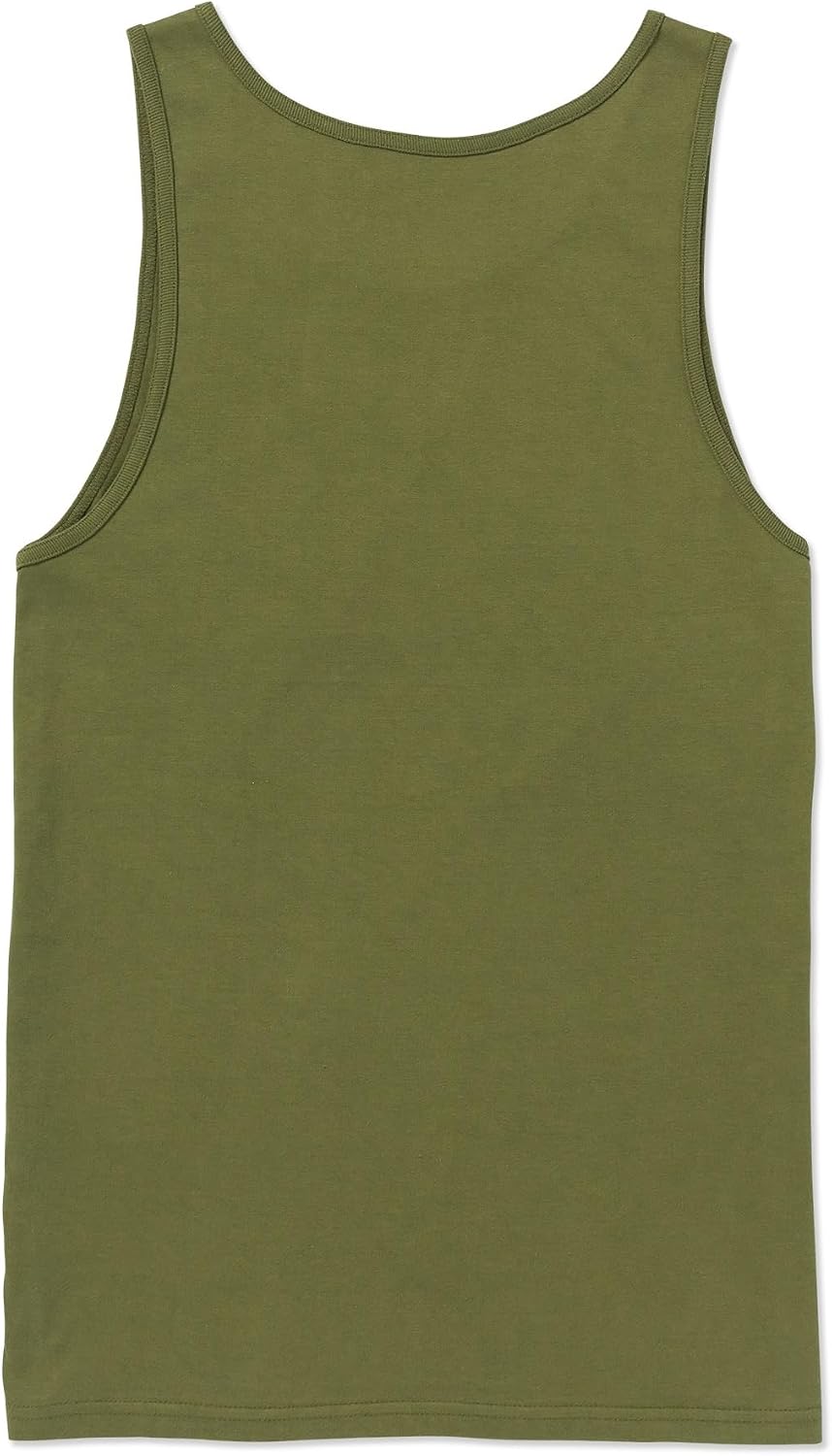 Volcom Men's Graphic Tank Top – Soft Cotton Sleeveless Shirt with Logo Print Military